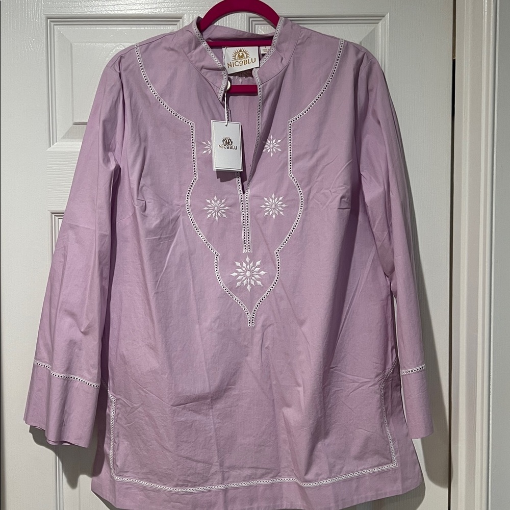 Purple Embroidered Tunic